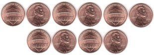США - 5 шт х 1 Cent 2025-D - aUNC