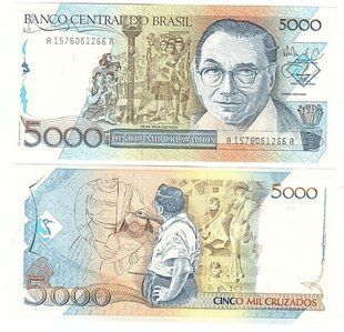 Brazil - 5000 Cruzados 1988 - Pick 214 - UNC