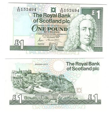 Шотландія - 1 Pound 1988 - Pick 351a - UNC