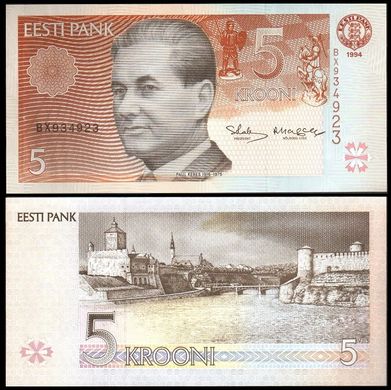 Естонія - 5 шт х 5 Krooni 1994 - P. 76 - UNC