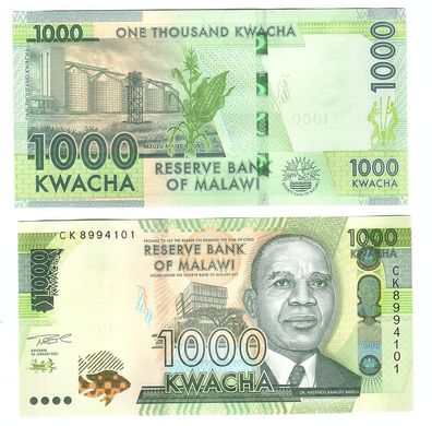 Малаві - 5 шт. X 1000 Kwacha 2021 - UNC