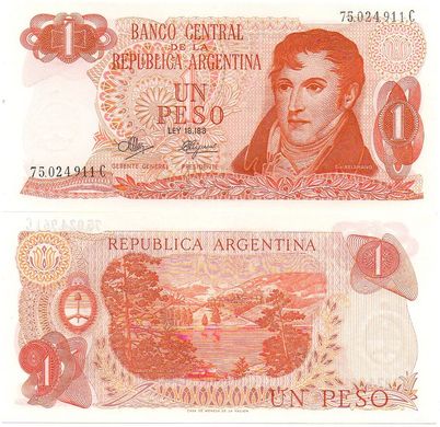 Argentina - 5 pcs x 1 Peso 1970 - 1973 - P. 287(3) - UNC