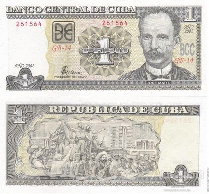 Cuba - 1 Peso 2002 - Pick 121b - UNC