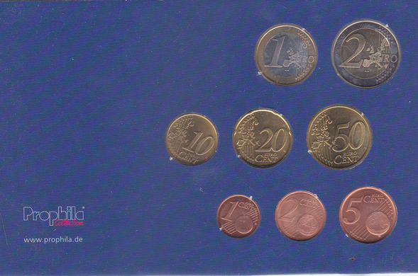 Finland - set 8 coins 1 2 5 10 20 50 Cent 1 2 Euro 2005 - 2007 - in blue booklet - UNC