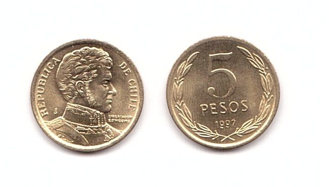 Chile - 5 pcs x 5 Pesos 1992 - aUNC / UNC