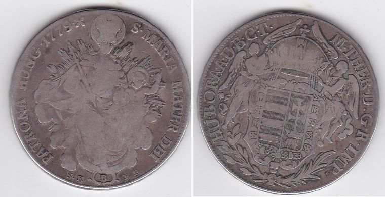 Венгрия - 1/2 Taler 1779 - серебро - VF / F