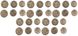 Сербія - 5 шт. х набір 3 монети 1 2 5 Dinara 2020 - UNC