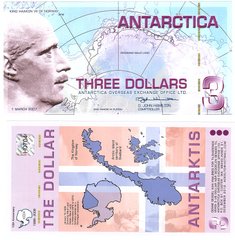 Antarctica - 3 Dollars 1.03. 2007 - UNC