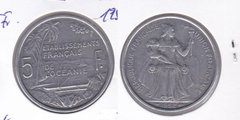 French Oceania - 5 Francs 1952 - in folder - VF