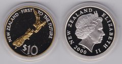 New Zealand - 10 Dollars 2000 - First to the Future - Silver - in a capsule - UNC