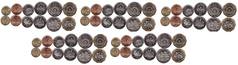 Кабо-Верде - 5 шт х набор 6 монет - 1 5 10 20 50 100 Escudos 1994 - UNC