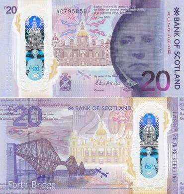 Шотландия - 20 Pounds 2019 ( 2020 ) - BOS / Bank of Scotland - Polymer - aUNC
