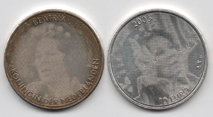 Нідерланди - 10 Euro 2005 - 25 років від вступу на престол королеви Беатрікс - срiбло 0.925 - XF