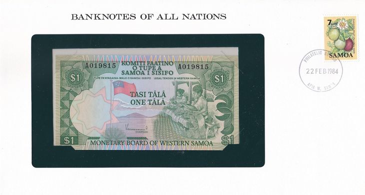 Самоа - 1 Tala 1980 - Serie A - Banknotes of all Nations - в конверте - UNC