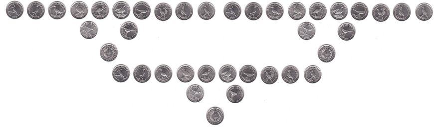 Турция - 3 шт х набор 12 монет 1 Kurus 2020 - КРАСНАЯ КНИГА ПТИЦЫ - алюминий металл - UNC