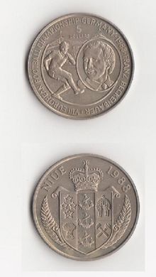 Ніуе - 5 Dollars 1988 - Франц Бекенбауер / Franz Beckenbauer - UNC