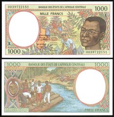 Central African St. / Gabon - 1000 Francs 2000 Pick 402Lg Letter L - UNC