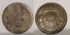 Латвия - 2 Santimi 1932 - VF-