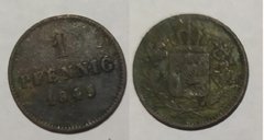 Германия / Bavaria - 1 Pfennig 1849 - F