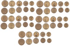 Бразилія - ​​5 шт х набір 5 монет - 10 20 50 Centavos 1 2 Cruzeiros 1942 - 1956 - aUNC / XF