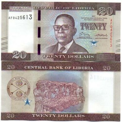 Ліберія - 20 Dollars 2017 - UNC