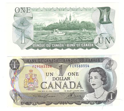 Канада - 1 Dollar 1973 - sign. Lawson - Bouey - P. 85b - aUNC / UNC