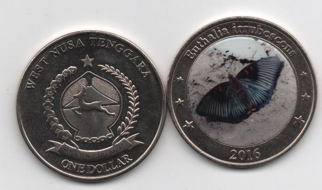 Fantasy / West Nusa Tenggara - 1 Dollar 2016 - Euthalia irrubescens - UNC
