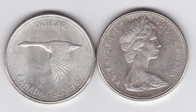 Canada - 1 Dollar 1967 - 100 years of Canadian Confederation - срібло - XF