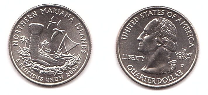США - 1/4 ( Quarter ) Dollar ( 25 Cents ) 2009 - D - Маріанські острови - UNC
