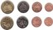 Гамбия - 5 шт х набор 4 монеты 1 5 10 25 Bututs 1998 - UNC