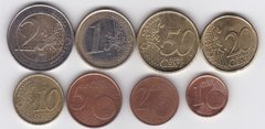 Бельгия - набор 8 монет 1 2 5 10 20 50 Cent 1 2 Euro 1999 - 2002 - XF / VF