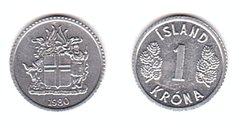 Исландия - 1 Kronur 1976 - 1980 - mixed - aUNC / UNC