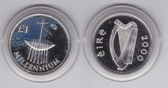 Ірландія - 1 Pound 2000 - Міленіум - срібло - у капсулі - UNC-