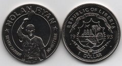 Liberia - 1 Dollar 1993 - Baseball Hall of Fame - UNC