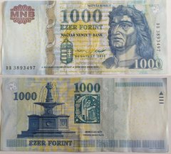 Венгрия - 1000 Forint 2015 - serie DB3893497 - VF+