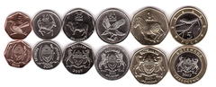 Ботсвана - набор 6 монет - 5 10 25 50 Thebe 1 5 Pula 2001 - 2009 - UNC