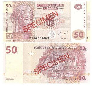 Конго ДР - 50 Francs 2020 - SPECIMEN - P. 97as - UNC
