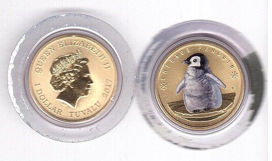 Tuvalu - 1 Dollar 2017 - Emperor Penguin - UNC