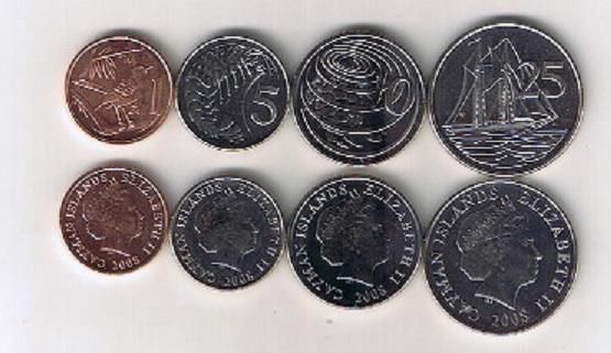 Каймановы Острова / Кайманы - 5 шт х набор 4 монеты - 1 + 5 + 10 + 25 Cents 2008 - UNC