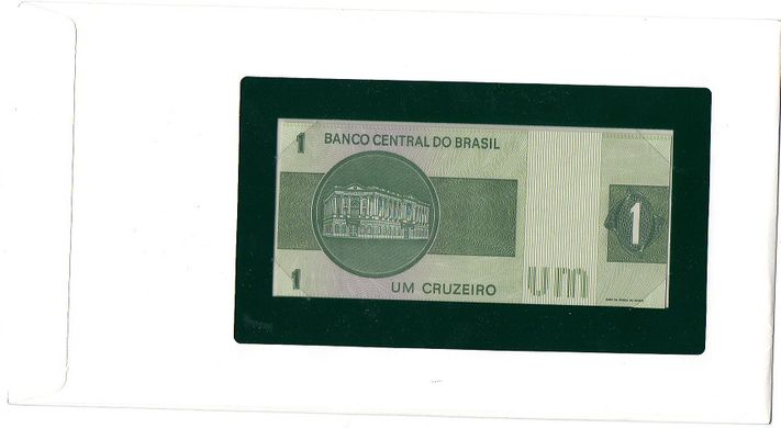 Бразилия - 1 Cruzeiro 1972 - 1980 - Pick 191A - UNC Banknotes of all Nations в конверте