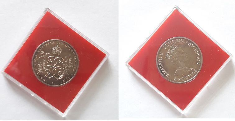 St. Helena - 2 Pounds 1990 - 90th Anniversary of the Birth of the Queen Mother - in a case - UNC