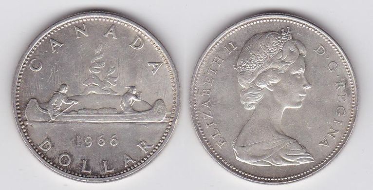 Канада - 1 Dollar 1966 - срібло - VF