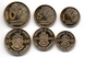 Гвінея - 5 шт х набір 3 монети 1 5 10 Francs 1985 - UNC