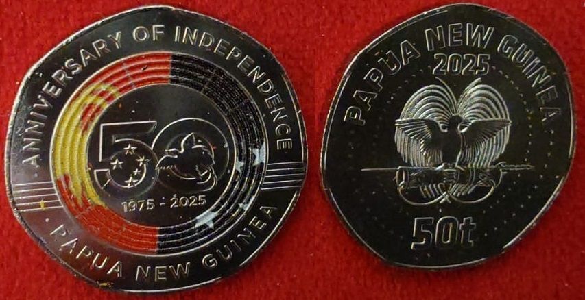 Papua New Guinea - 50 Toea 2025 - 50 years of independence - UNC ...