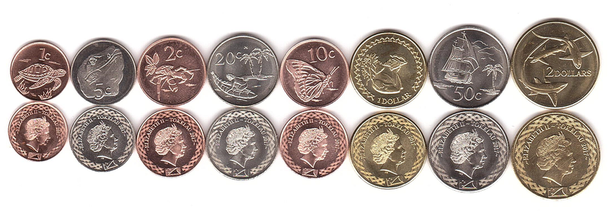 Tokelau - 3 pcs x set 8 coins 1 2 5 10 20 50 Cents 1 2 Dollars 2017 - UNC