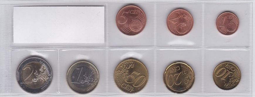 Германия - набор 8 монет 1 2 5 10 20 50 Cent 1 2 Euro 2002 - 2008 - #4 - aUNC