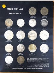 World coins - set 16 coins 1968 - 1970 - FOOD FOR ALL - aUNC / UNC