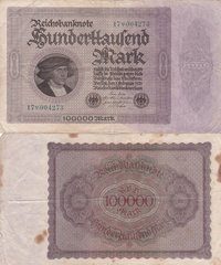 Германия - 100000 Mark 1923 - P. 83d - VF