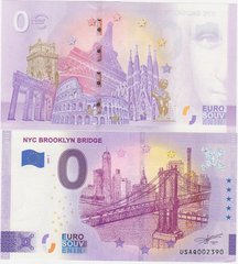 США - 0 Euro 2023 - Нью-Йорк Бруклинский мост - UNC
