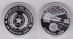 Парагвай - 1 Guarani 2004 - Чемпионат мира по футболу 2006 - серебро - в капсуле - UNC